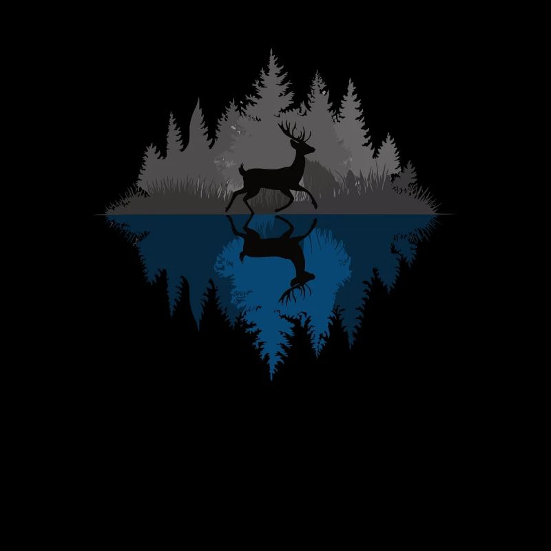 Hirsch im dunklen Wald