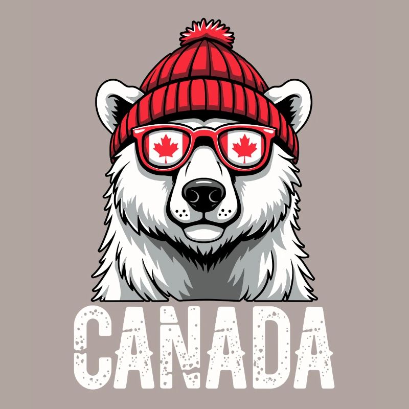 Ours du Canada avec chapeau et style érable