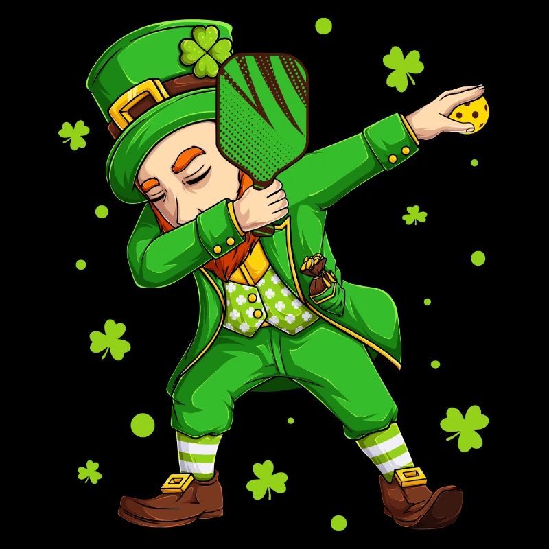 Pickleball Dabbing Leprechaun St. Patrick's Day