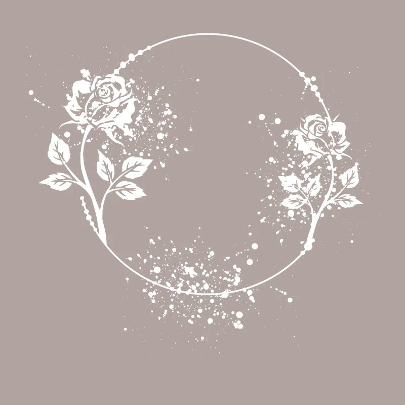 Round rose frame with color spots
