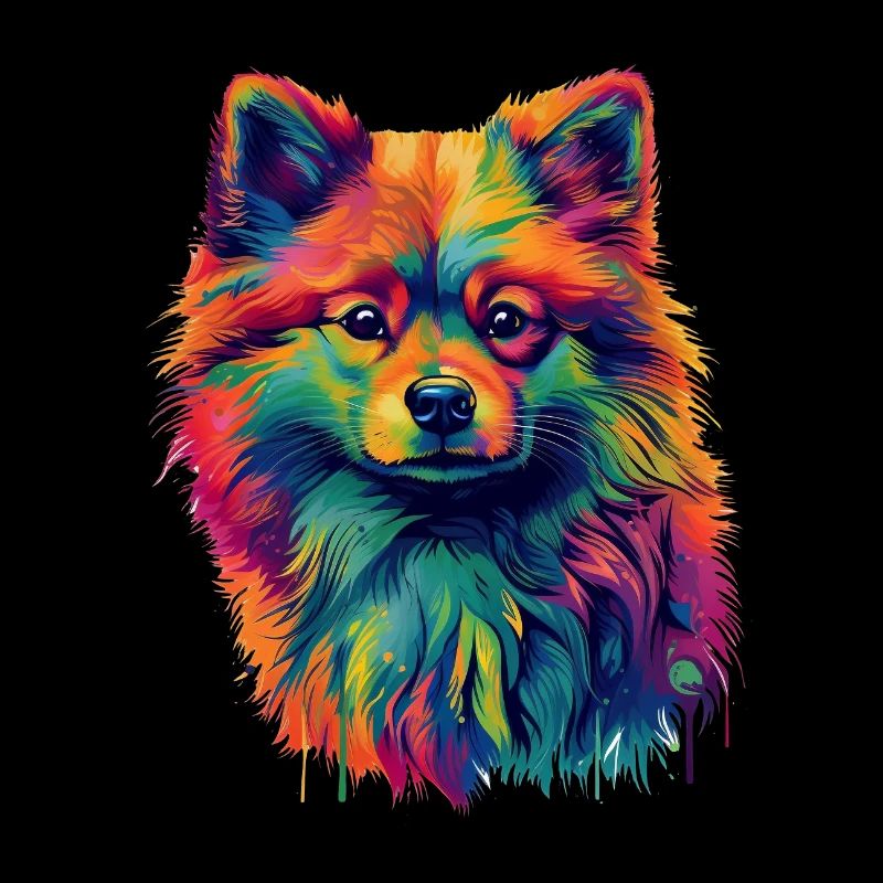 Bunter Zwergspitz Hund
