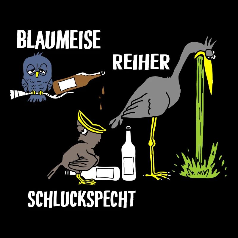 Blaumeise Reiher Schluckspecht