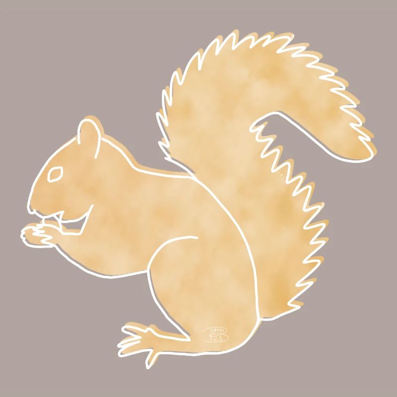Squirrel, Boho Line Art Design, Series "Woods"