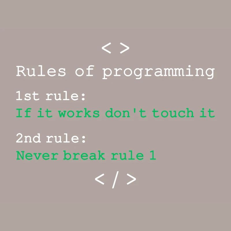 Rules of programming