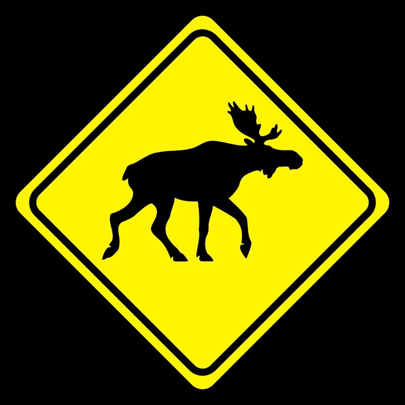Attention - Moose - 2 Vector Couleur