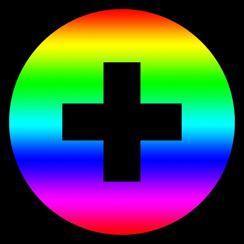 Runder Regenbogen plus Kreuz
