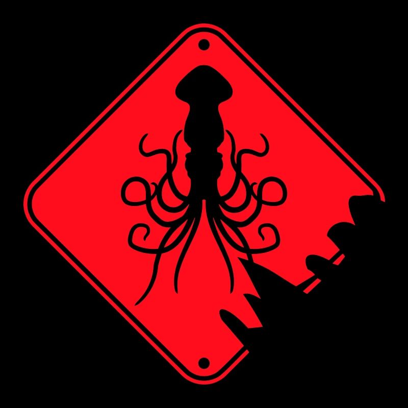 Octopus Danger Sign Caution Warning
