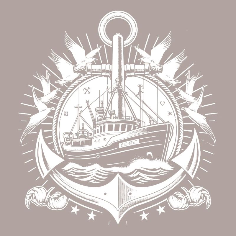 Logo de bateau de pêche