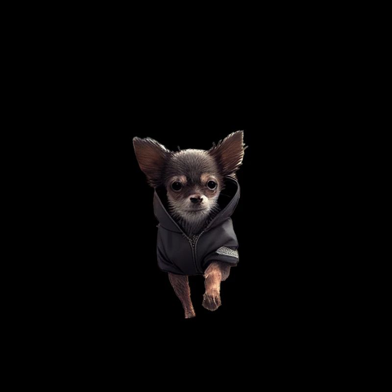 Chien avec sweat à capuche