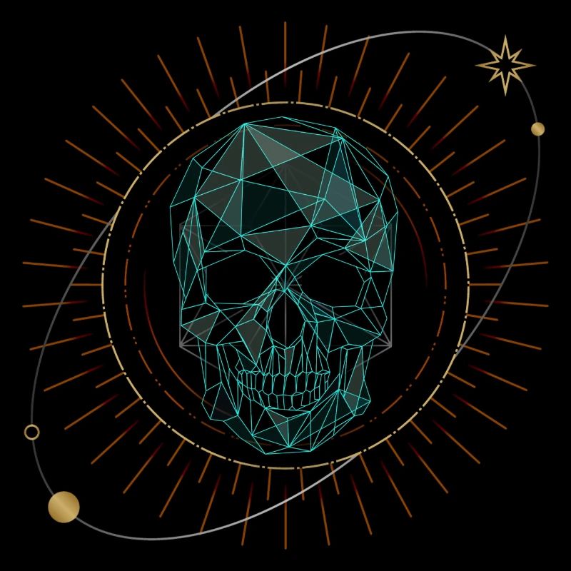 Celestial Skull Lover Minimalist Geometric Goth Ae