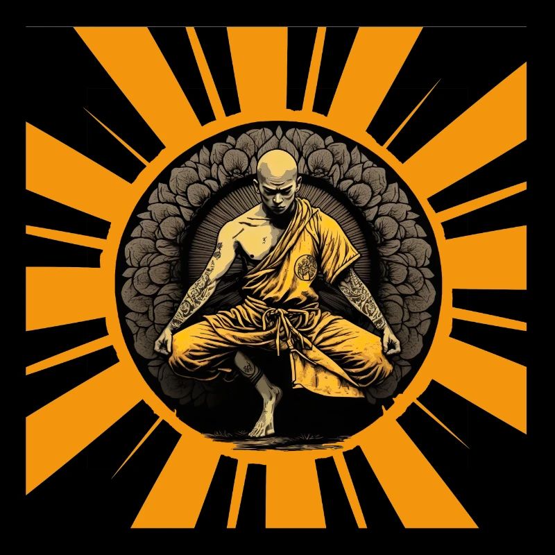 Feu à l’intérieur I Shaolin Mann graphique Esthétique du motif