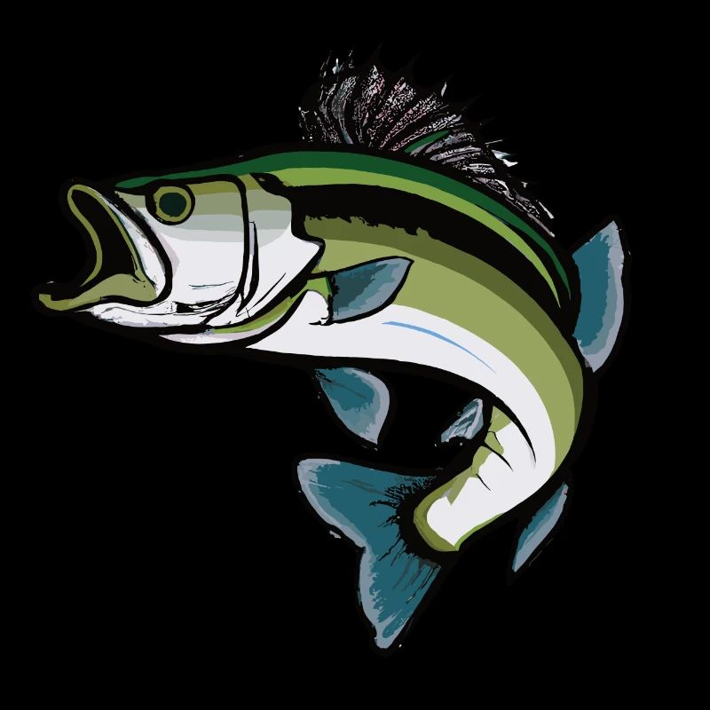 Springender Bass Fisch