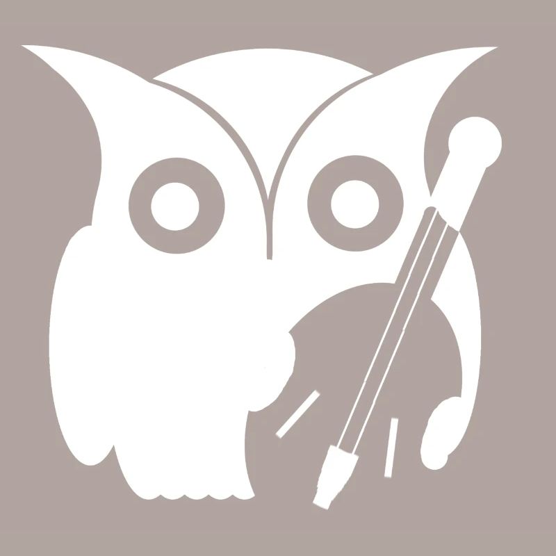 Eule mit Instrument