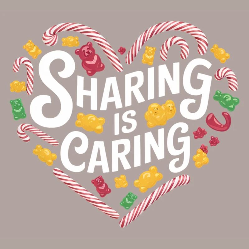 Sharing Is Caring Candy Heart Design
