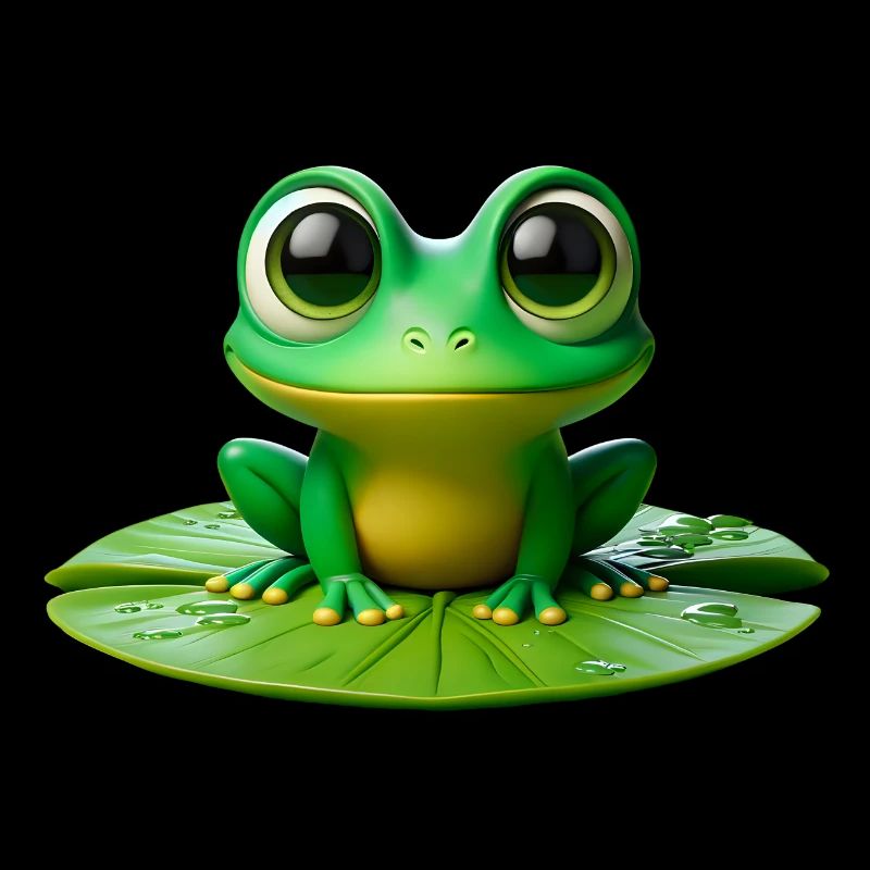 Cute Frog on a Lily Pad