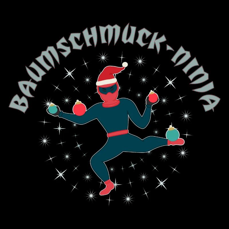 Baumschmuck-Ninja im Retro Flat Design
