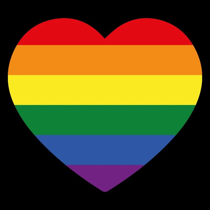 Regenbogen Flagge in Herzform