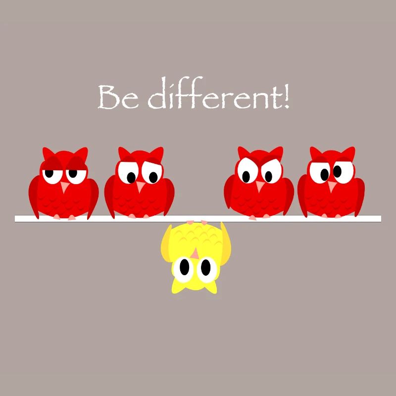 Be different - think different mit kleinen Eulen
