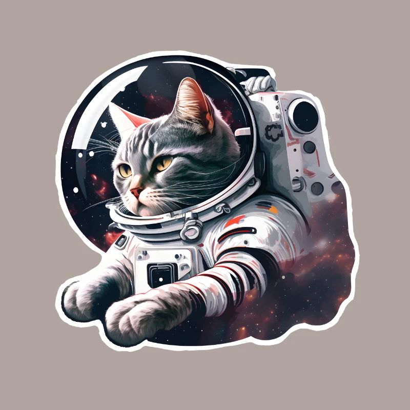 Chat dans l’espace mignon chaton astronaute