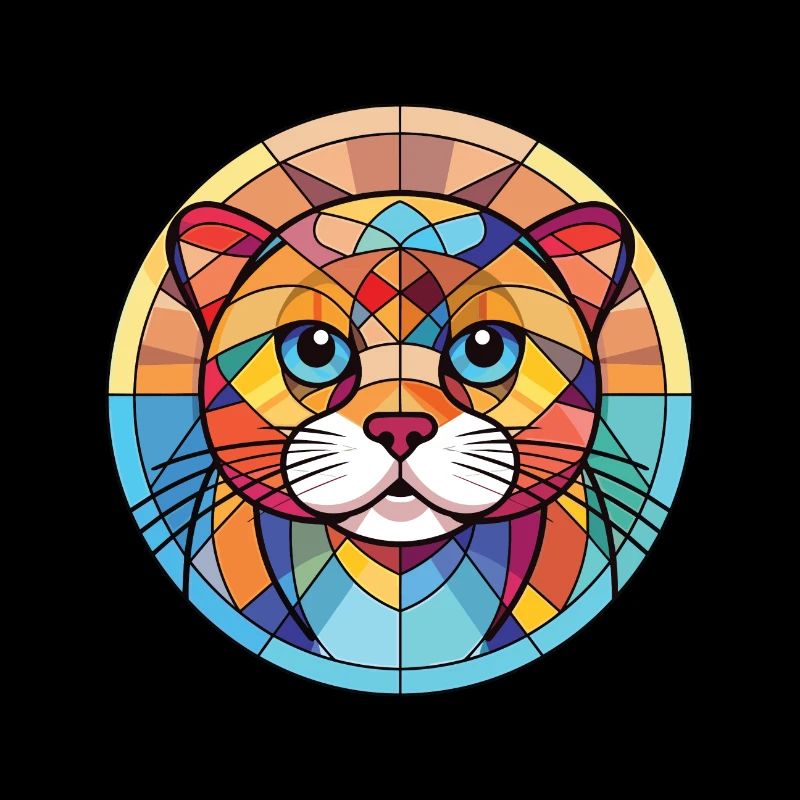 Scottish Fold Cat Bunte Aquarell-Illustration