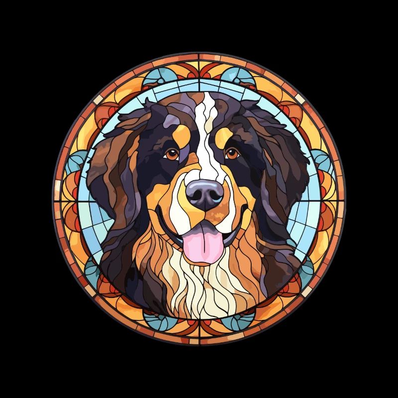 Berner Laufhund Hunderasse Buntglas Bunt W