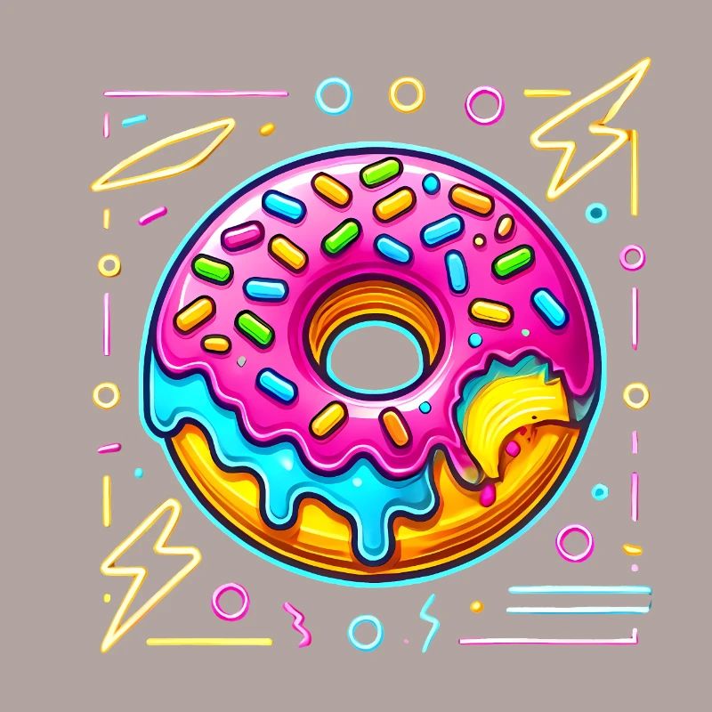 Neon Donut Bite with Sprinkles