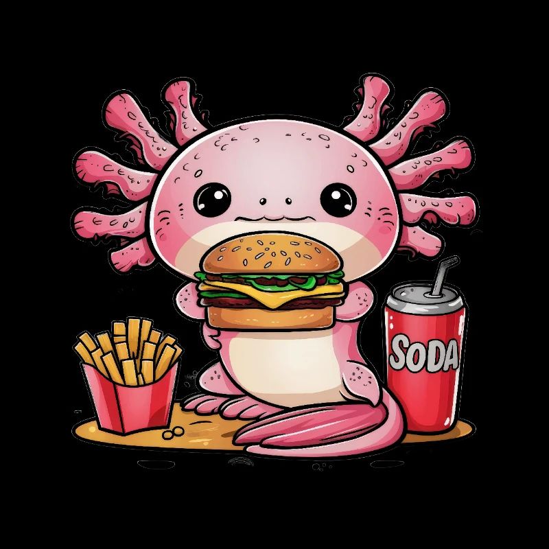Axolotl Kawaii avec Restauration Rapide