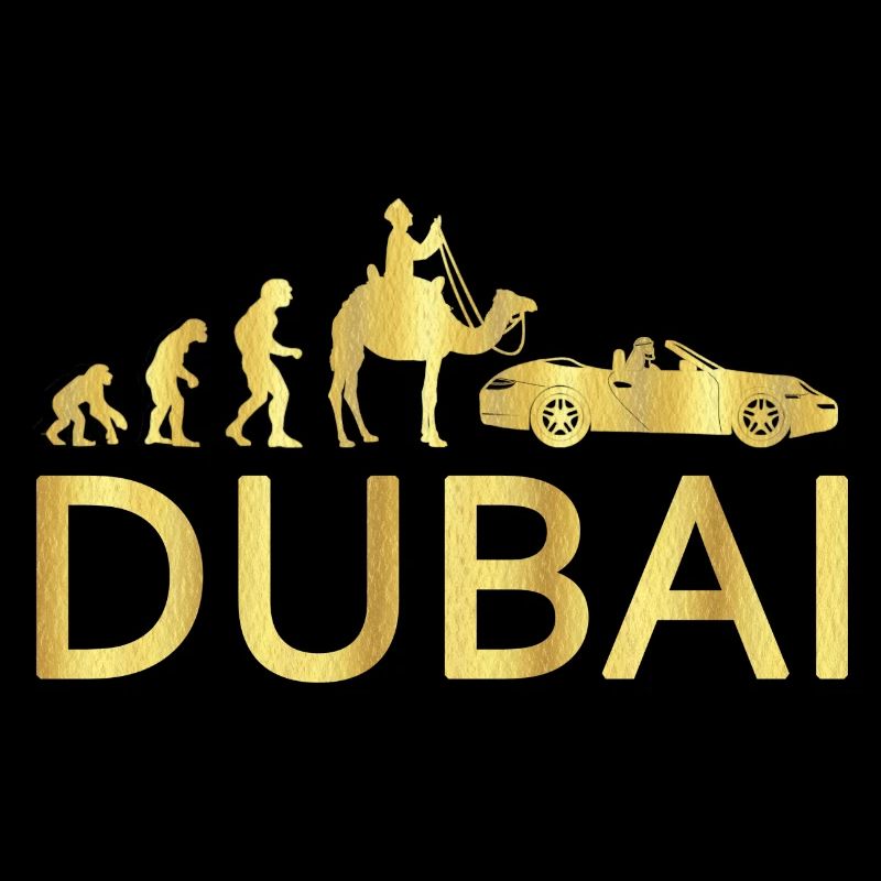 Lustiges Dubai Evolution Shirt Scheich Sportwagen