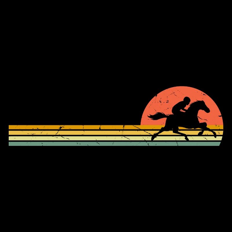 Cheval rétro équitation cheval de course vintage cavalier
