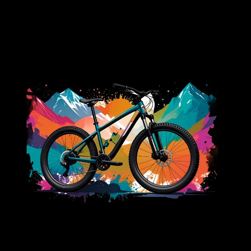 illustration,VTT,vélo de route,graffitis,montagnes