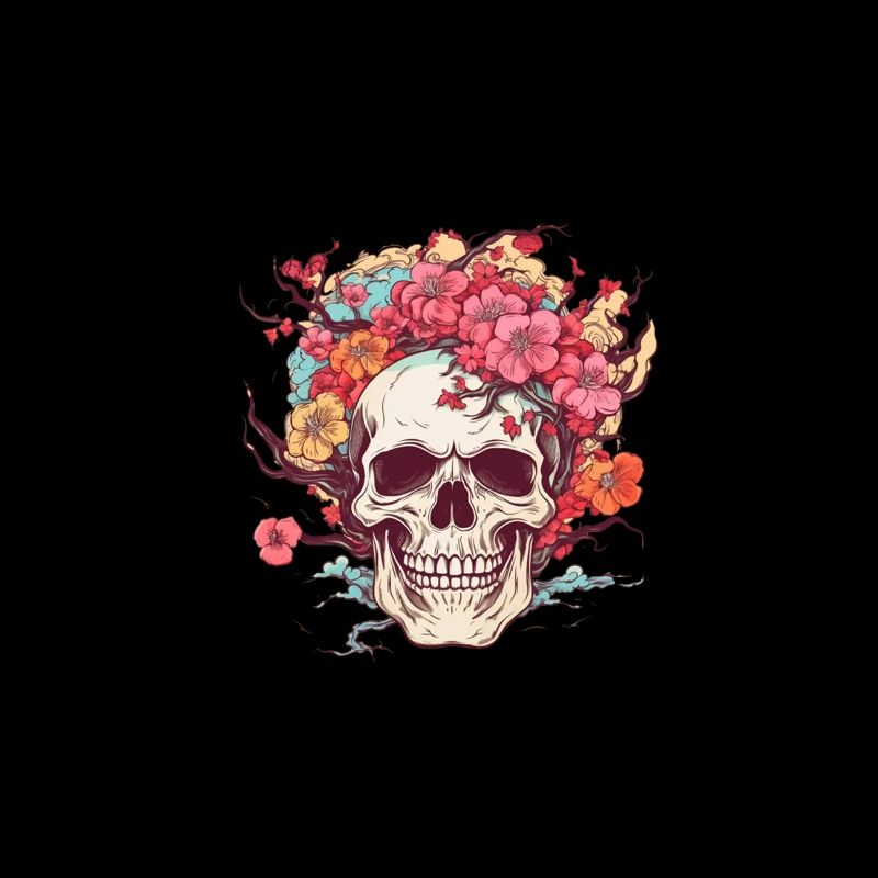 Skull with Flowers