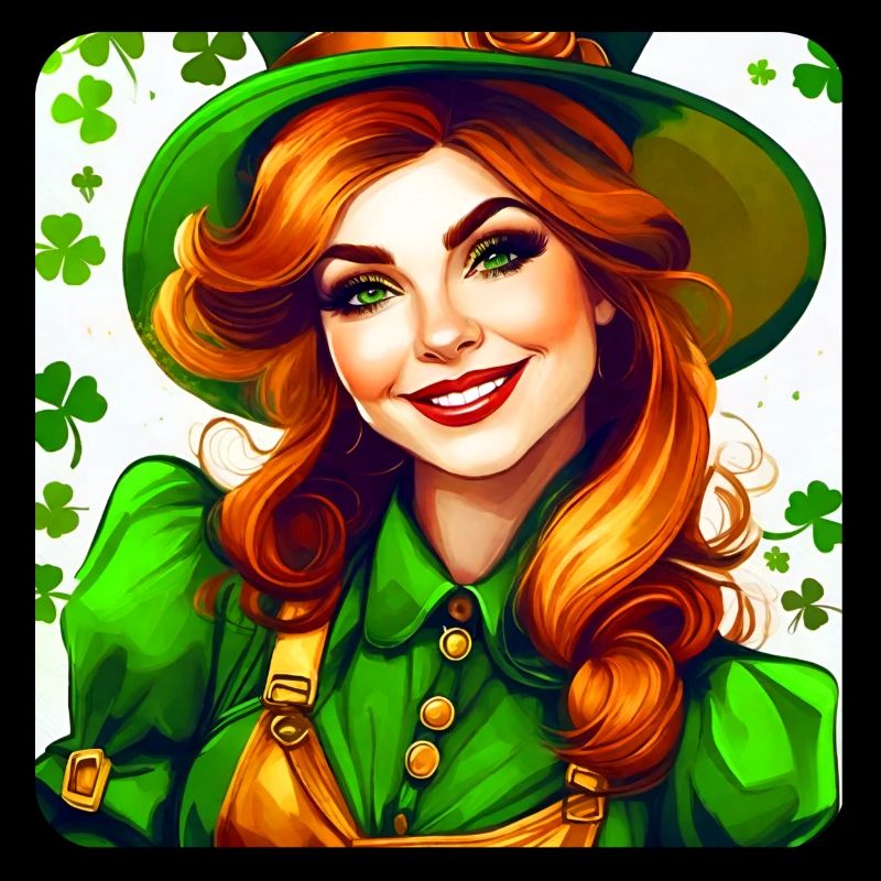Fille lutin de la Saint-Patrick avec trèfle