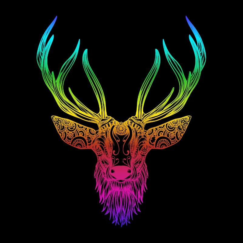 Bunter Hirsch Regenbogenfarbe Zwölfender