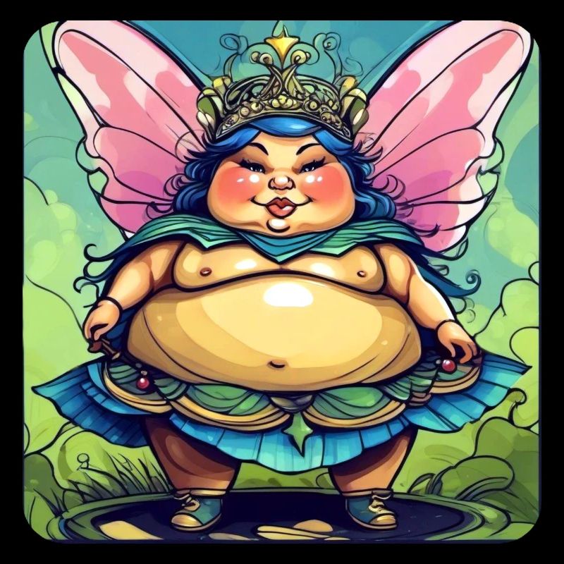 Mignonne grosse fée avec des ailes