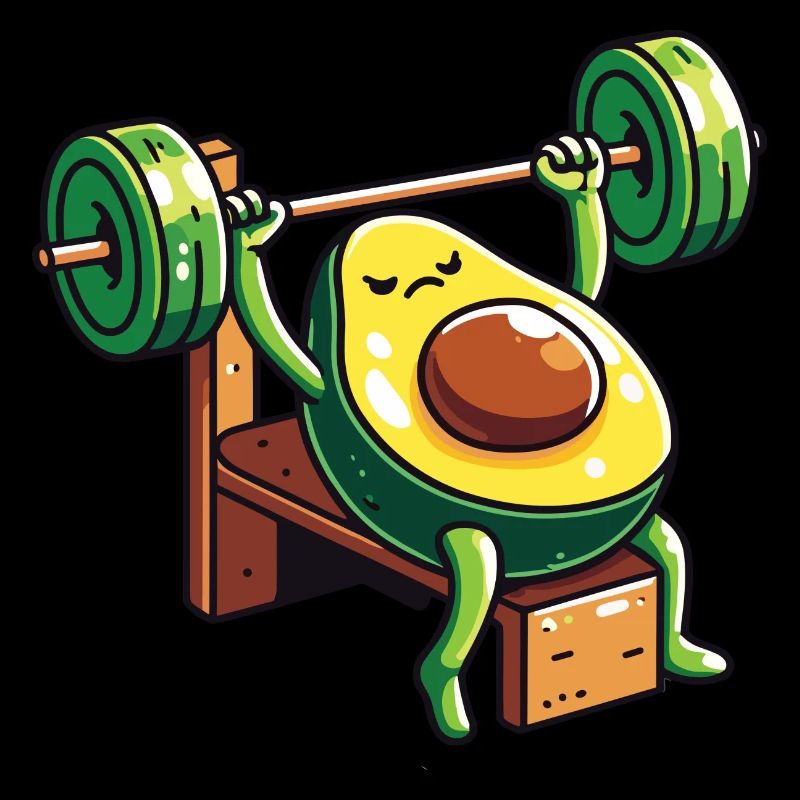 Avocado Gewichtheber Bodybuilder