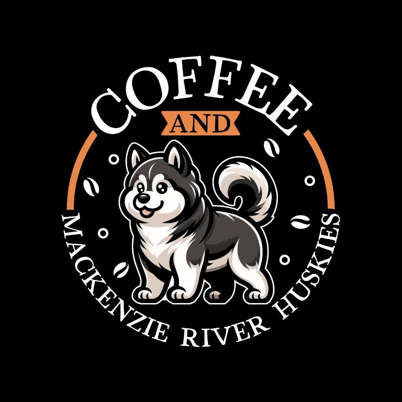 Café et husky du fleuve Mackenzie