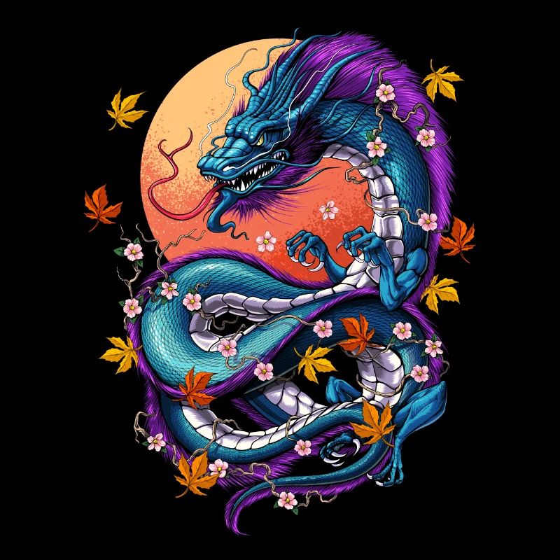 Vaporwave Japanischer Drache