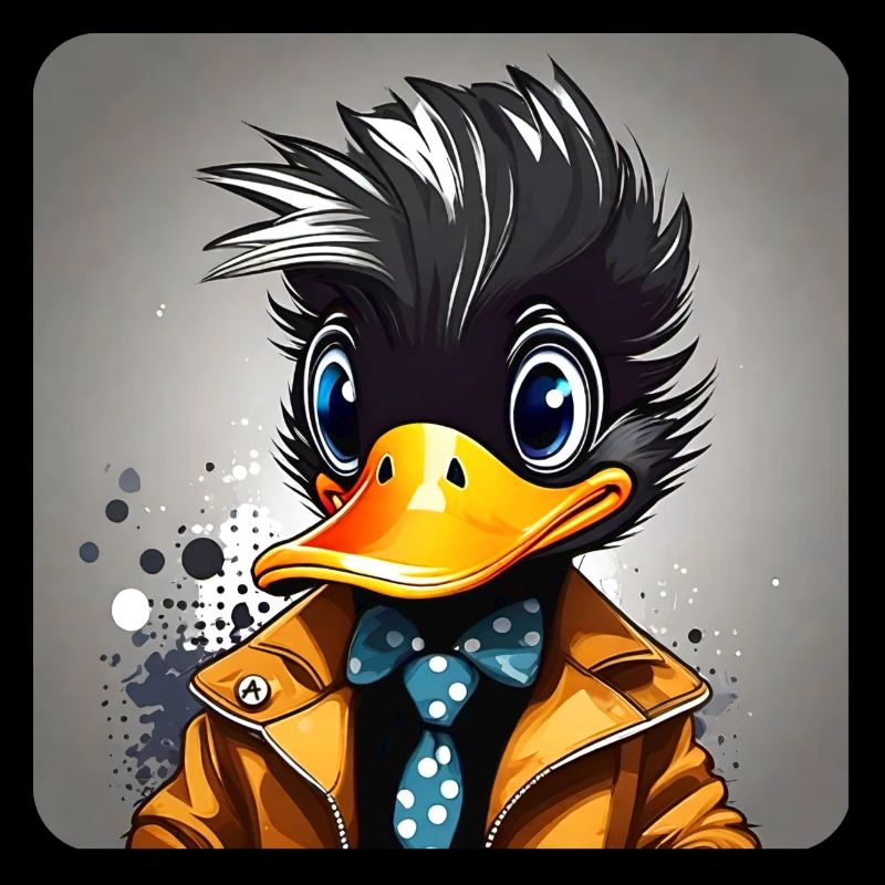 Canard noir avec cravate