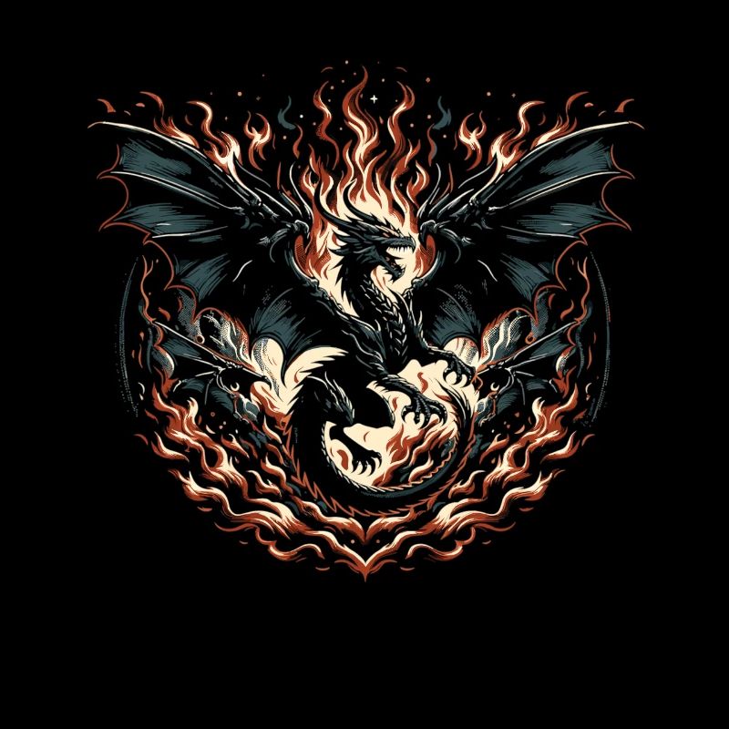 Dragon de feu de la tempête noire