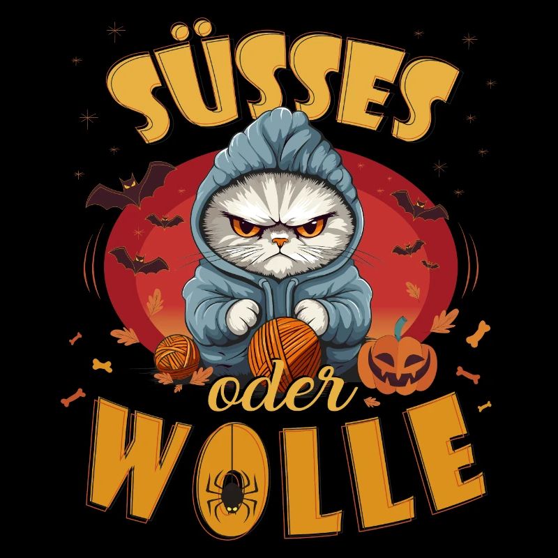 Süsses oder WOLLE - Wortspiel Halloween