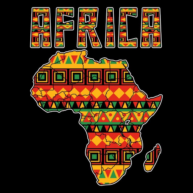 Kente Africa Map Art Black Afro Pride
