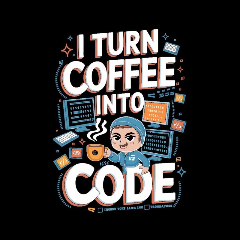 Café et Code – Conception de programmeur amusant