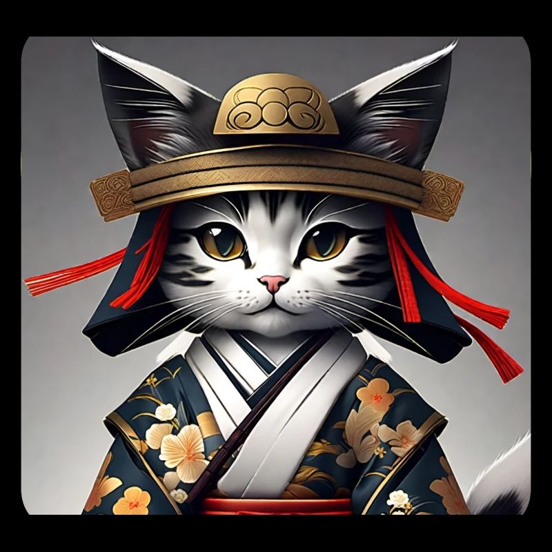 Chat samouraï mignon