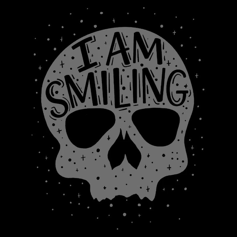 I Am Smiling goth grey