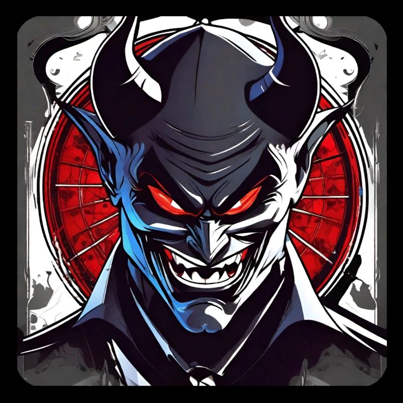 Evil grinning horror devil