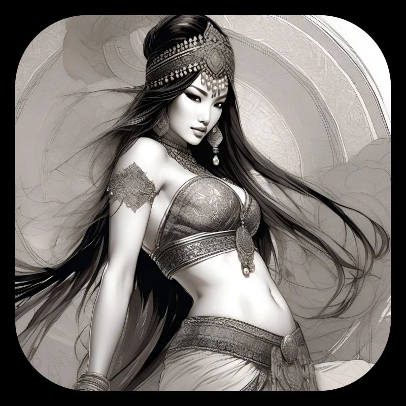 Mystical oriental belly dancer
