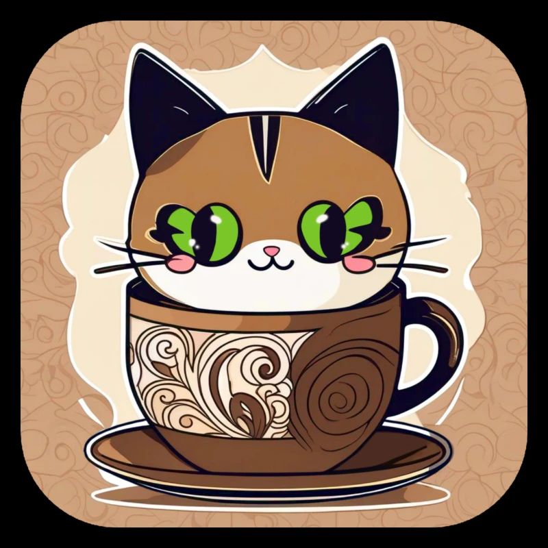 Chat de café mignon