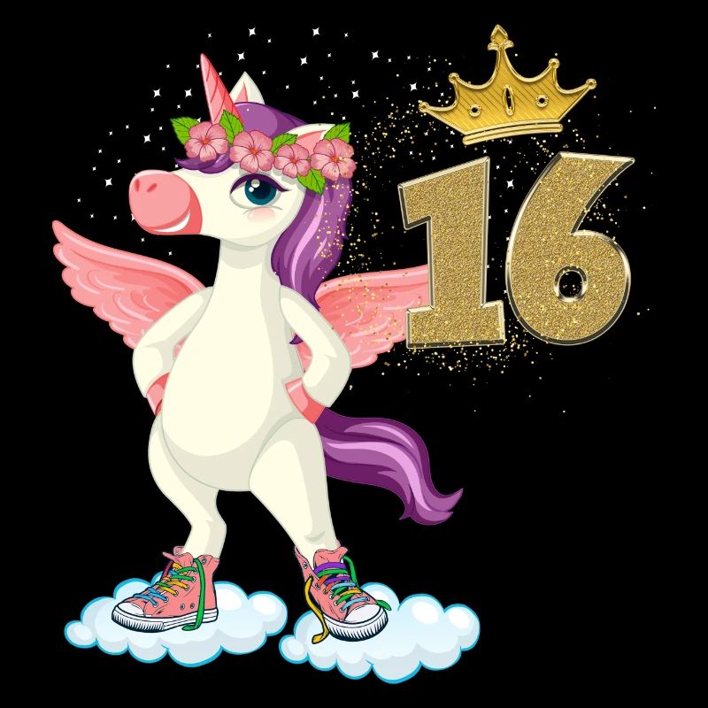 Geburtstagskind 16 Jahre Geschenk Einhorn
