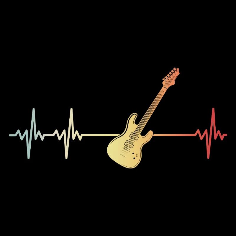 elektrische Gitarre Frequenz Puls Geschenk bunt