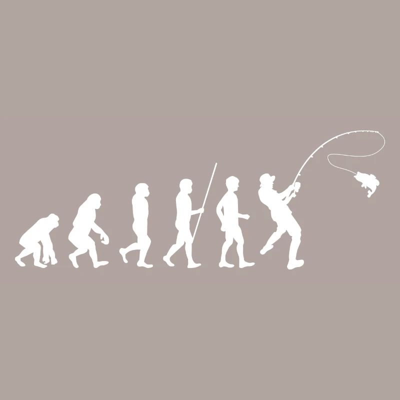 Pêcheur Pêcheur Évolution Cadeau Blanc